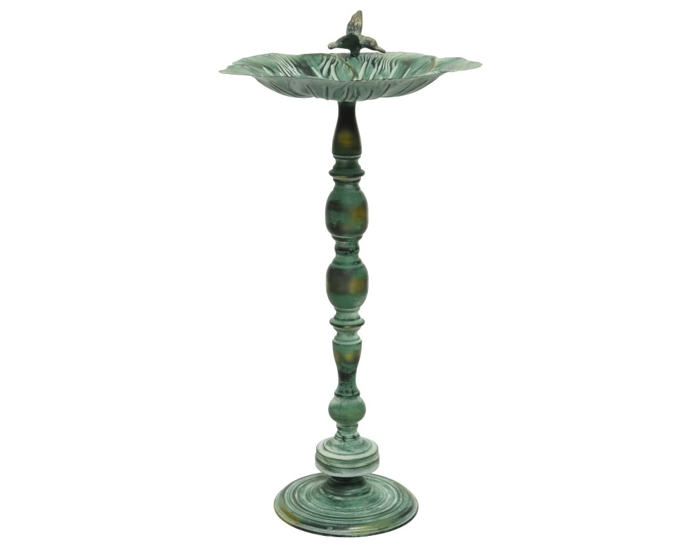 Vogelbad Op Hoge Voet IJzer Blauw 3 Vogelbad Op Hoge Voet IJzer Blauw