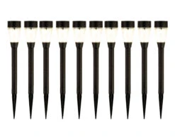 Tuinlampen Set Solar Zwart Kunststof 10 Stuks