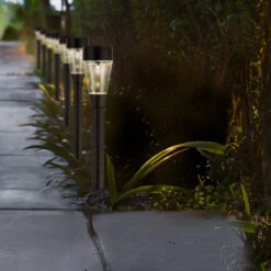 Tuinlampen Set Solar Zilver RVS 10 Stuks 13 Tuinlampen Set Solar Zilver RVS 10 Stuks -Tuin Decoratie 895823s