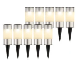 Tuinlampen Set Solar Zilver RVS 10 Stuks Klein