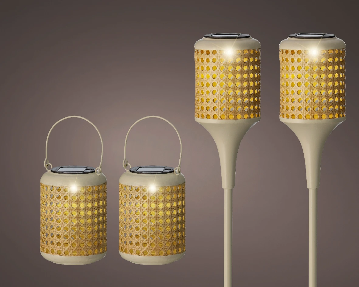 Tuinlampen Set Solar Creme 4 Stuks 4 Tuinlampen Set Solar Creme 4 Stuks - Afbeelding 2
