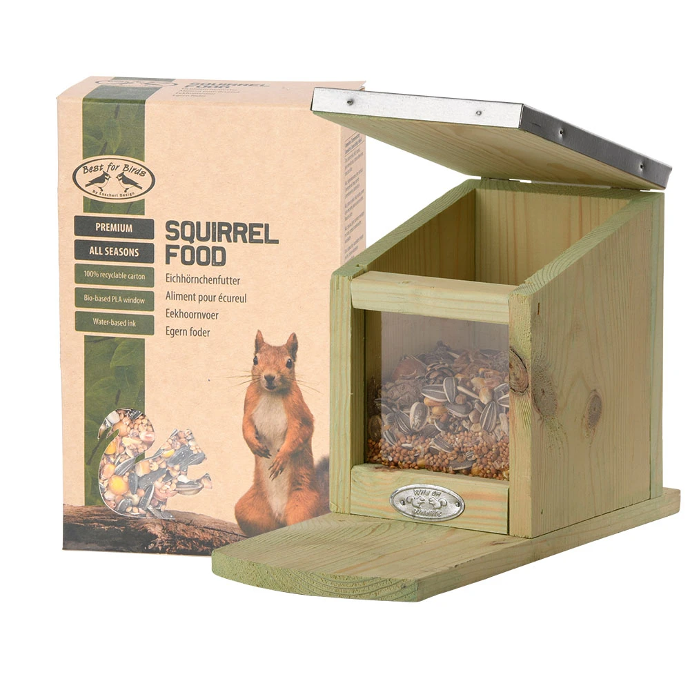 Esschert Eekhoorn Voederhuis Met 750g Voer 2 Esschert Eekhoorn Voederhuis Met 750g Voer