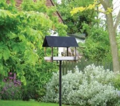 Esschert Voedertafel Op Pin Antraciet/Wit 9 Esschert Voedertafel Op Pin Antraciet/Wit -Tuin Decoratie FB408 41