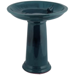 Esschert Vogelbad Op Voet Keramiek Blauw