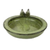Esschert Vogelbad Keramiek Rond Groen -Tuin Decoratie FB489 01