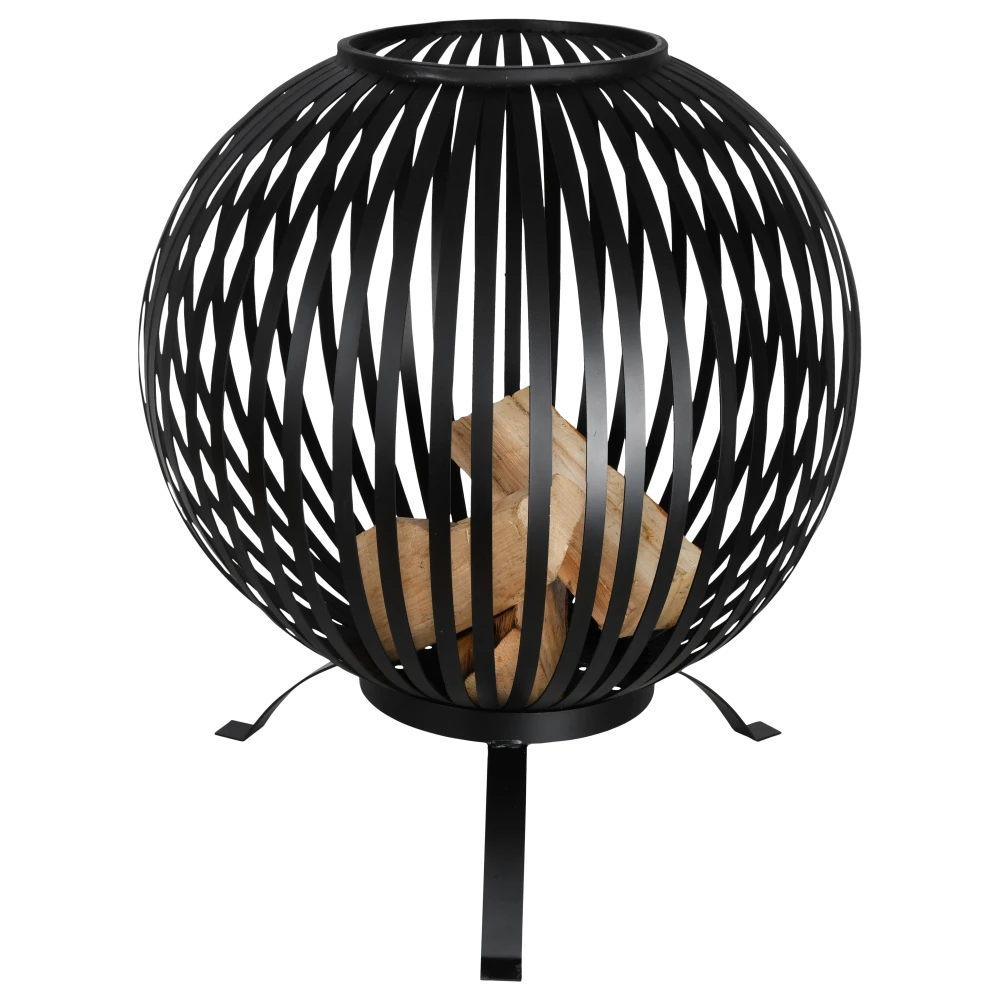 Esschert Vuurbal Strepen Laser Cut Zwart